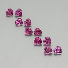 Pedras preciosas de granada rodolita roxo natural de 2,81 ct, formato de coração, VVS-VS