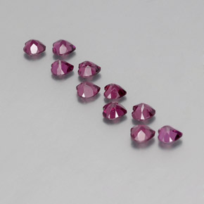 Pedras preciosas de granada rodolita roxo natural de 2,81 ct, formato de coração, VVS-VS