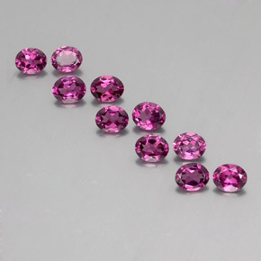Pedras preciosas de granada rodolita roxo natural de 3,98 ct, corte oval, VS