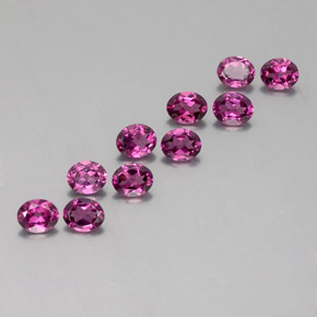 Pedras preciosas de granada rodolita roxo natural de 3,98 ct, corte oval, VS