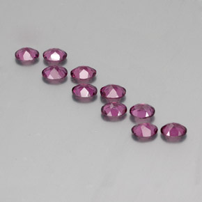 Pedras preciosas de granada rodolita roxo natural de 3,98 ct, corte oval, VS