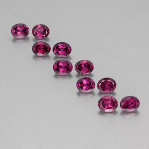 Pedras preciosas de granada rodolita vermelho natural de 4,65 ct, corte oval, VS