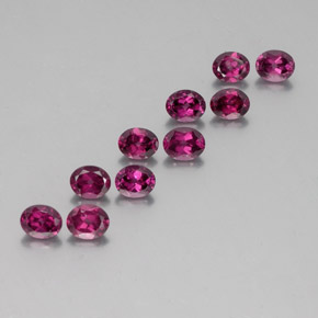 Pedras preciosas de granada rodolita vermelho natural de 4,65 ct, corte oval, VS