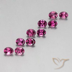 Pedras preciosas de granada rodolita vermelho natural de 4,57 ct, corte oval, VS