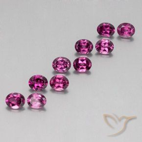 Pedras preciosas de rodolita granada framboesa vermelha natural de 4.73 ct, oval, VS