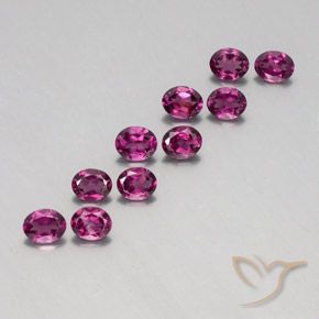 Pedras preciosas de Rodolita Granada roxo avermelhado natural de 4.08 ct, Corte Oval, VS