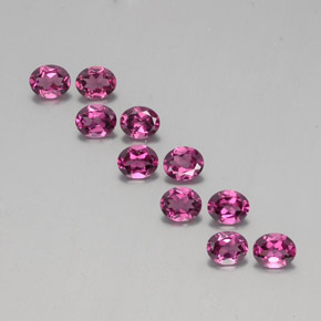 Pedras preciosas de granada rodolita vermelho natural de 3,97 ct, corte oval, VS