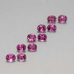 Pedras preciosas de granada rodolita vermelho natural de 3,97 ct, corte oval, VS