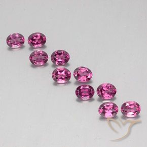 Pedras preciosas de Rodolita Granada roxo avermelhado natural de 4.23 ct, Corte Oval, VS