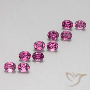 Pedras preciosas de Rodolita Granada roxo avermelhado natural de 4.23 ct, Corte Oval, VS