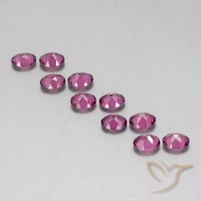 Pedras preciosas de Rodolita Granada roxo avermelhado natural de 4.23 ct, Corte Oval, VS