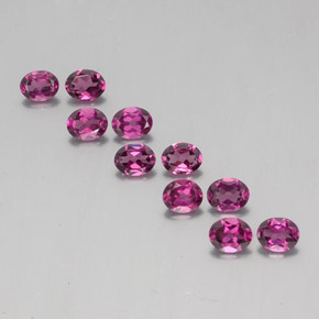 Pedras preciosas de granada rodolita vermelho natural de 3,93 ct, corte oval, VS