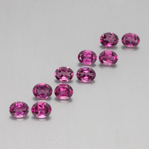 Pedras preciosas de granada rodolita vermelho natural de 3,93 ct, corte oval, VS