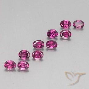 Pedras preciosas de rodolita granada roxo médio natural de 4.33 ct, oval, VS