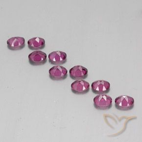 Pedras preciosas de rodolita granada roxo médio natural de 4.33 ct, oval, VS