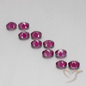 Pedras preciosas de Rodolita Granada roxo avermelhado natural de 4.97 ct, Corte Oval, VS