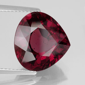 Granada rodolita vermelho natural 8,50ct, formato de pêra, VS-SI