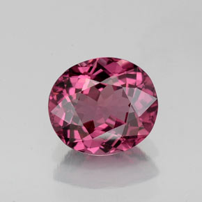 Granada rodolita vermelho natural 1,48ct, corte oval, VVS