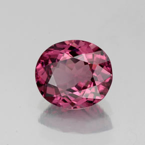 Granada rodolita vermelho natural 1,48ct, corte oval, VVS
