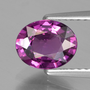Granada rodolita rosa natural 1,23ct, corte oval, VS