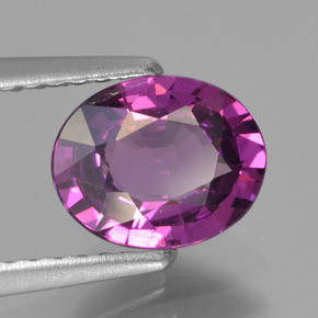 Granada rodolita rosa natural 1,23ct, corte oval, VS