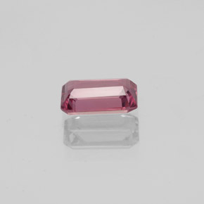 Granada rodolita vermelho natural 0,76ct, corte esmeralda, VVS