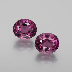 Pedras preciosas de granada rodolita vermelho natural de 2,90 ct, corte oval, VVS-VS