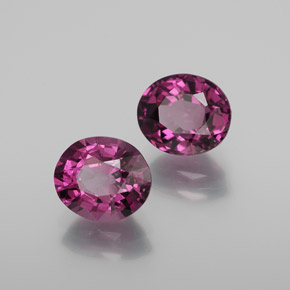 Pedras preciosas de granada rodolita vermelho natural de 2,90 ct, corte oval, VVS-VS