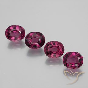 Pedras preciosas de rodolita granada Vermelho Rapberry natural de 4.72 ct, oval, VVS-VS