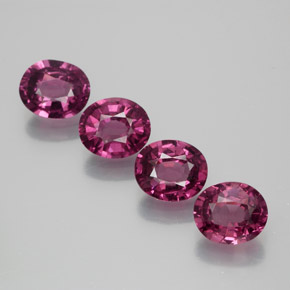 Pedras preciosas de granada rodolita roxo natural de 4,08 ct, corte oval, VVS-VS