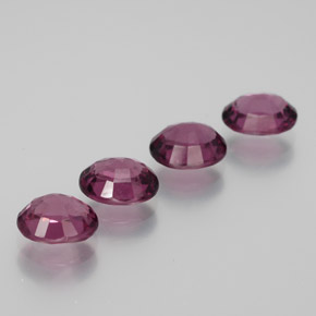 Pedras preciosas de granada rodolita roxo natural de 4,08 ct, corte oval, VVS-VS