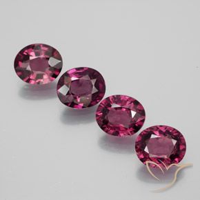 Pedras preciosas de rodolita granada Vermelho Rapberry natural de 4.07 ct, oval, VVS-VS