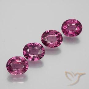 Pedras preciosas de granada rodolita roxo natural de 3,87 ct, corte oval, VVS-VS