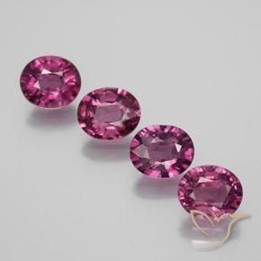 Pedras preciosas de granada rodolita roxo natural de 3,87 ct, corte oval, VVS-VS