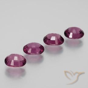 Pedras preciosas de granada rodolita roxo natural de 3,87 ct, corte oval, VVS-VS