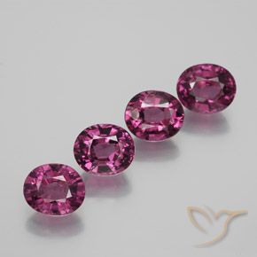 Pedras preciosas de granada rodolita roxo natural de 4,73 ct, corte oval, VVS-VS