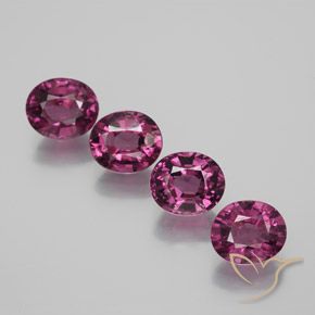 Pedras preciosas de granada rodolita roxo natural de 4,73 ct, corte oval, VVS-VS