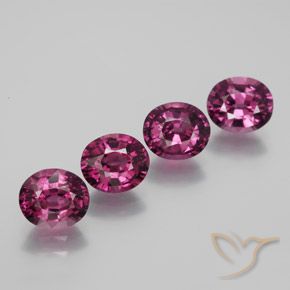 Pedras preciosas de Rodolita Granada Vermelho Rapberry natural de 4.43 ct, Corte Oval, VS