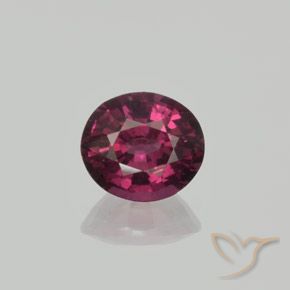1.70ct Natural Roxo escuro rodolita granada, oval, VS