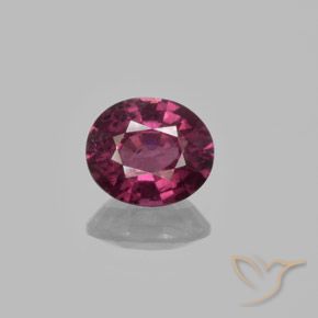 1.29ct Natural roxo avermelhado rodolita granada, oval, VS