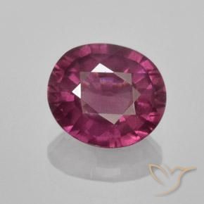 Granada rodolita roxo natural 1,60ct, corte oval, VS