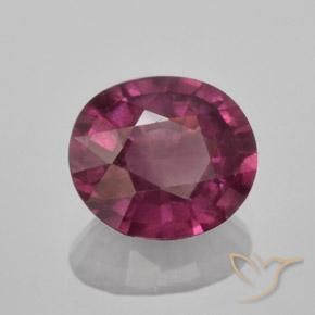 Granada rodolita roxo natural 1,60ct, corte oval, VS