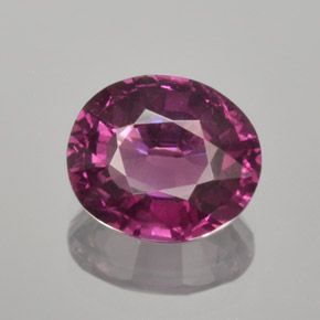 Granada rodolita roxo natural 1,54ct, corte oval, VS