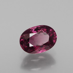 Granada rodolita vermelho framboesa natural 0,87ct, corte oval, VVS
