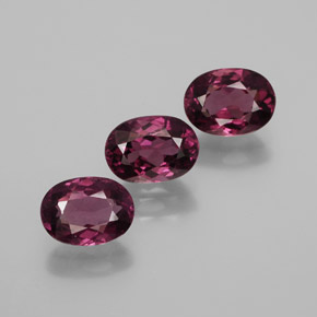 Pedras preciosas de granada rodolita vermelho natural de  ct, corte oval, VS