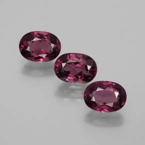 Pedras preciosas de granada rodolita vermelho natural de  ct, corte oval, VS