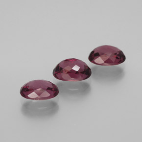 Pedras preciosas de granada rodolita vermelho natural de  ct, corte oval, VS