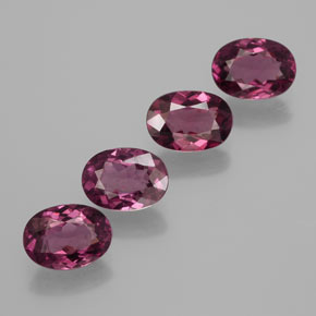 Pedras preciosas de granada rodolita vermelho natural de  ct, corte oval, VS