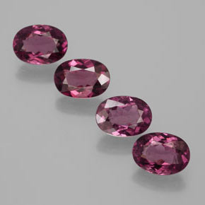 Pedras preciosas de granada rodolita vermelho natural de  ct, corte oval, VS