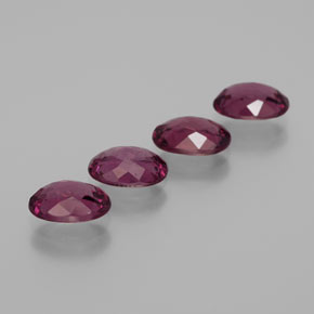Pedras preciosas de granada rodolita vermelho natural de  ct, corte oval, VS